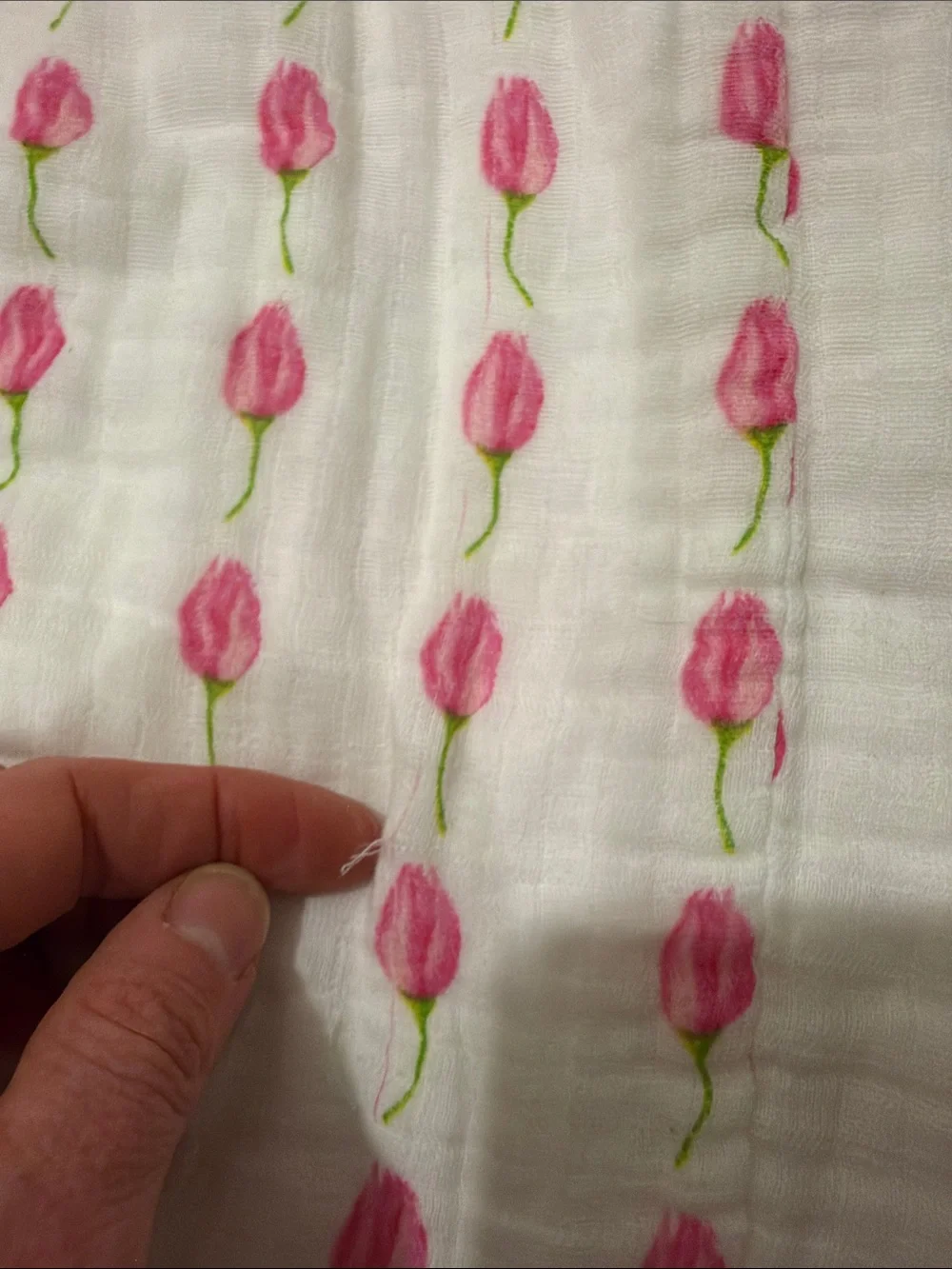 Kids MALABARBABY Hooded Bath Robe in White with tulips and water lilies